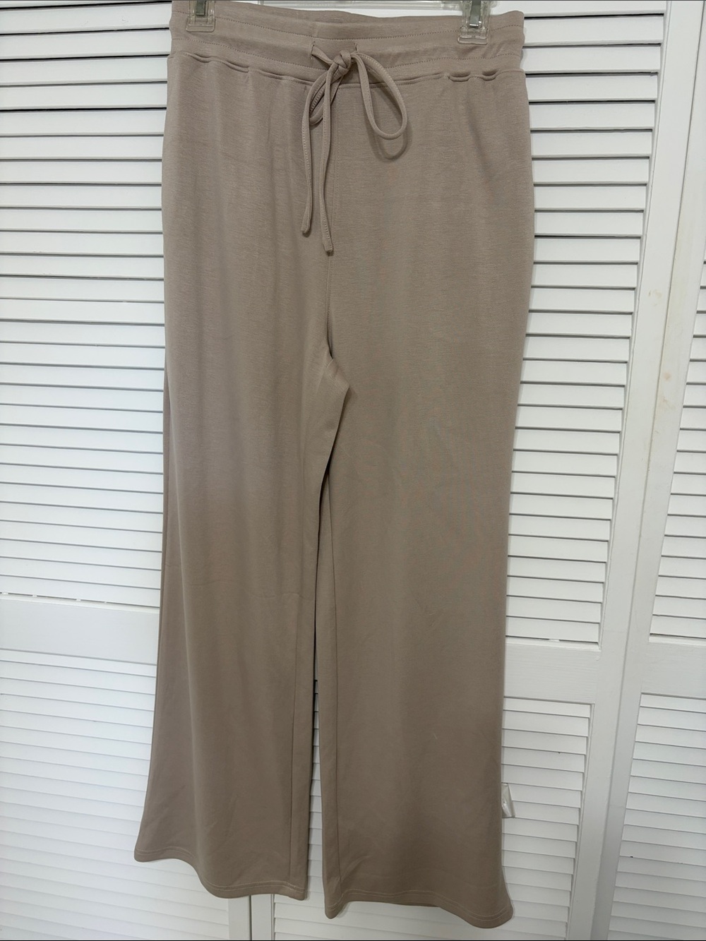 Cozy Drawstring Wide-Leg Lounge Pants - Taupe